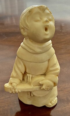 Classic Religious Child Figure Sculptor A. Santini Signed Made in Italy
