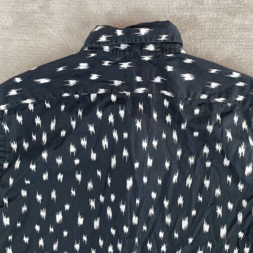 J Lindeberg Shirt Men Small Black Geometric Slim Fit Short Sleeve Golf Designer - Picture 5 of 9