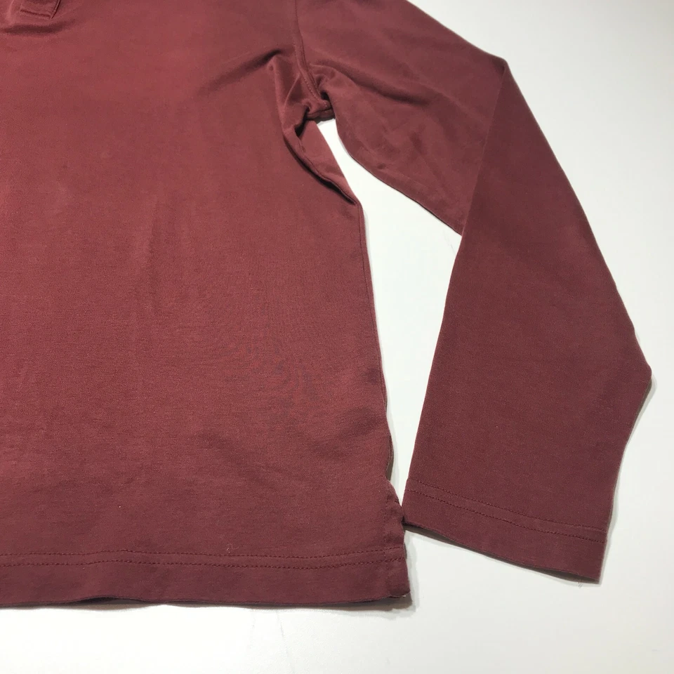 Мужская футболка Joseph Abboud размер M коричневая Henley с длинным рукавом на 3 пуговицах легкая - Изображение 4 из 4