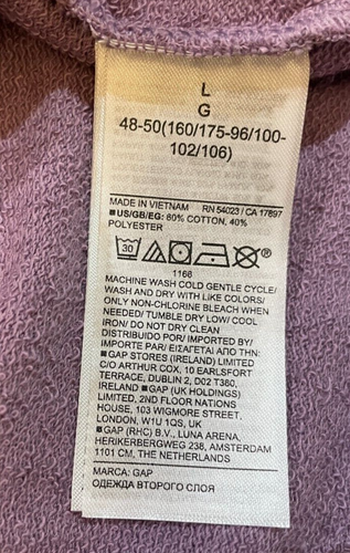 Gap Factory Quarter-Zip Sweatshirt Dress Long-Sleeve LARGE Purple Amethyst NWT - Picture 11 of 13