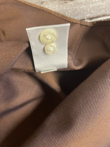 ENRO Shirt Mens 16 34-35 Pure Cotton Brown Long Sleeve 80's 2 Ply Non-Iron MINT - Picture 9 of 12