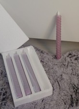 ❌Flammbiance 4 Stabkerzen gedreht, mauve, 6h Timer und inkl. Batterien