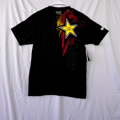 Rockstar Rock Star Energy Drink Faded T-Shirt Tee Black Men's Medium *CLOSEOUT*