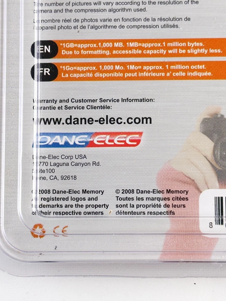 NOS SEALED Dane Elec 2Gb SD Memory Card  - Image 4 of 4