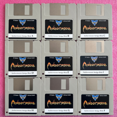 Ambermoon (Thallion 1996) Commodore Amiga (9 Disks, Manual, Box) Working, Rare