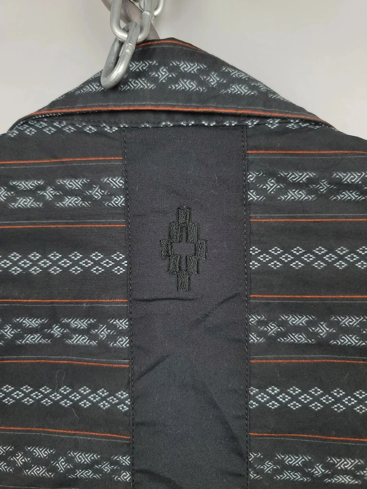 Camicia Marcelo Burlon cotone fantasia geometrica nera uomo taglia S