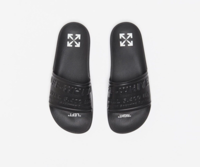 Off-White Virgil Abloh Black HF Pool Slide Sandals 9B / 39EU - NEW