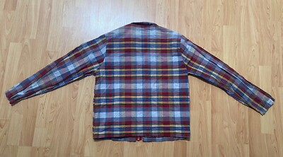 Vtg 50s 60s Sears Sportswear Zip Up Plaid Flannel Jacket Sz Vtg 50s 60s Sears Sportswear Zip Up Plaid Flannel Jacket Sz