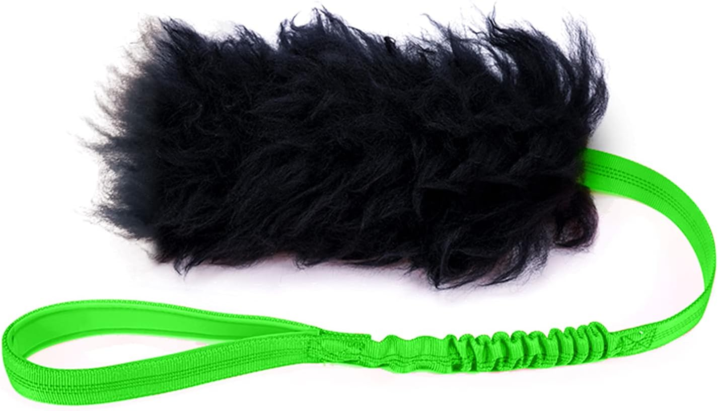Dog Rope Toy,Dog Bungee Chaser Toy 100% Sheepskin,Sheep Smell Tug Toy for All Br