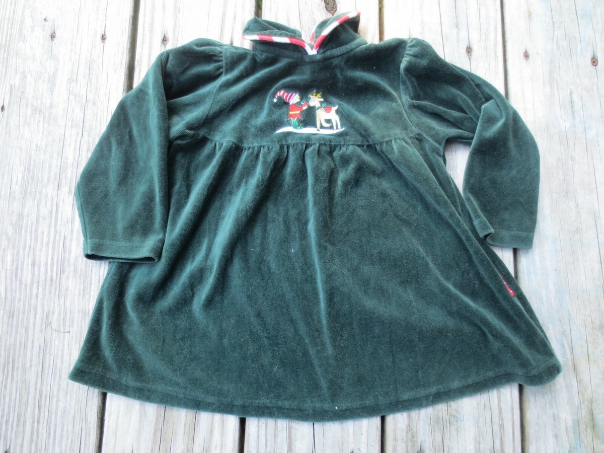 le top christmas dress ~ Girls Green Elf and Reindeer ~ Size 24 months Ebay