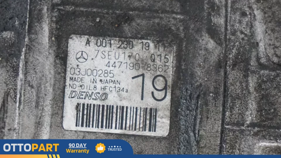 03-06 Compresor de aire acondicionado Mercedes W209 CLK55 C55 AMG 0012301911 FABRICANTE DE EQUIPOS ORIGINALES Foto 3 de 4