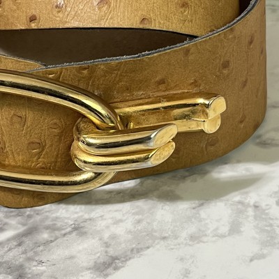 VTG Calderon Full Quill Ostrich Leather Belt VTG Calderon Genuine Full Quill Ostrich Leather Belt Small  main image 4