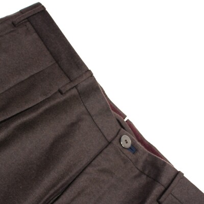 Incotex NWD Dress Pants Size 52 (36 US) Carrot Fit In Brown Super 100's Wool