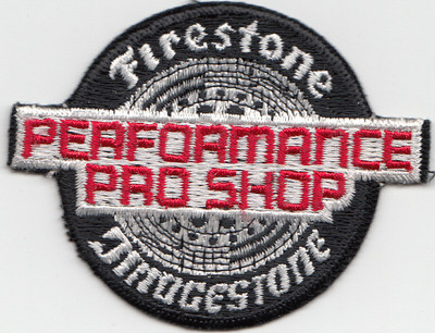 PERFORMANCE PRO SHOP FIRESTONE / BRIDGESTONE  VINTAGE EMBROIDERED PATCH-NEW