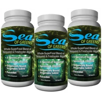 (3) Sea of Greens-Organic Whole-Superfood supplement- seaweed + freshwater algae
