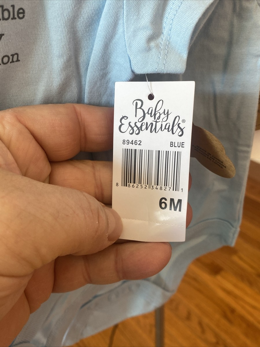 Baby Essentials Baby Boy One-Piece, 3, 6, 9 Months, Blue Brand New