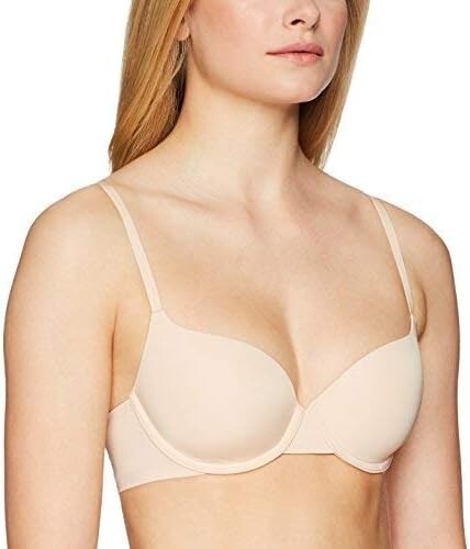 Mae Women's Demi Cup T-Shirt Bra, Beige, 36DD