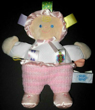 Mary Meyer Taggies Doll Pink Plush Satin Baby Girl Toy 9" Signature Collection