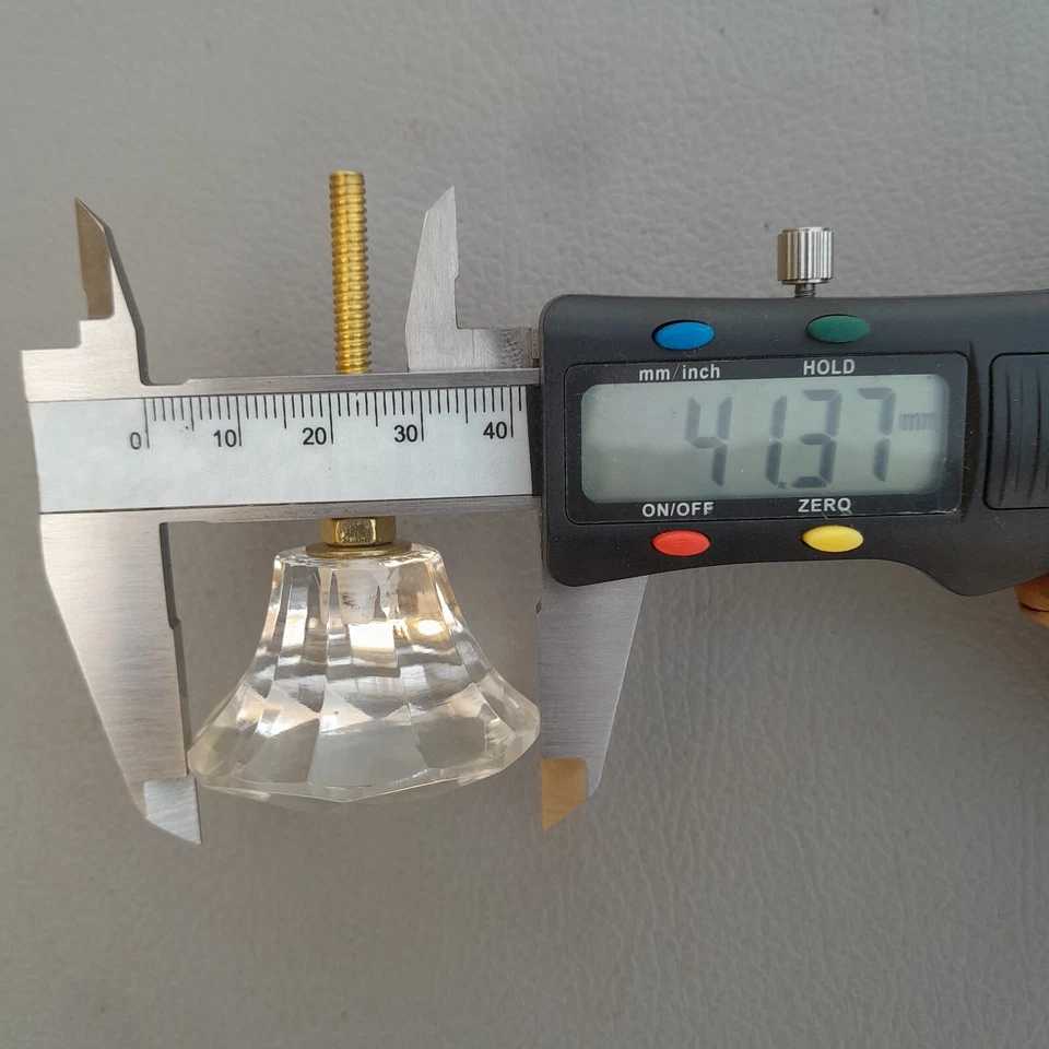 De colección Cristal Transparente Victoriano Corte Diamante Vidrio Cajón Perilla Tirador 1.6" 2PC Foto 4 de 4