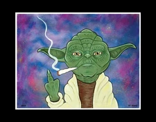 SMOKIN' YODA limited print RT VEGAS signed original star wars marijuana lowbrow