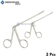 2 Pcs Alligator Ear Forceps Serrated 3.5'' 5.5'' ENT Surgical Instruments