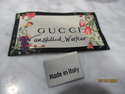 GUCCI 1 Clothing Designer Tag LABEL Replacement Sewing Accessories,  one tag