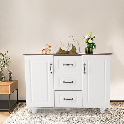 Storage Cabinet 3 Drawers Sideboard Cupboard 2 Door Coffee Bar Cabinet