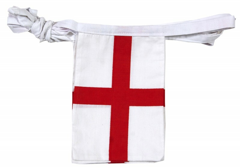 Euro 2024 100% Cotton St George England British Flag Fabric Bunting Banner UK 5M