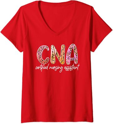 CNA Nurse Certified Nurse Assistant Doctor Lover Job Ladies' V-Neck Tshirt