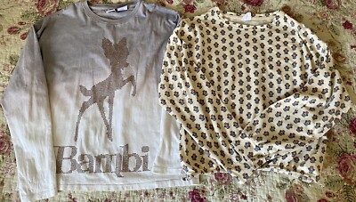 Zara Disney Tie Dye Rhinestone Bambi T-Shirt Floral Blouson T