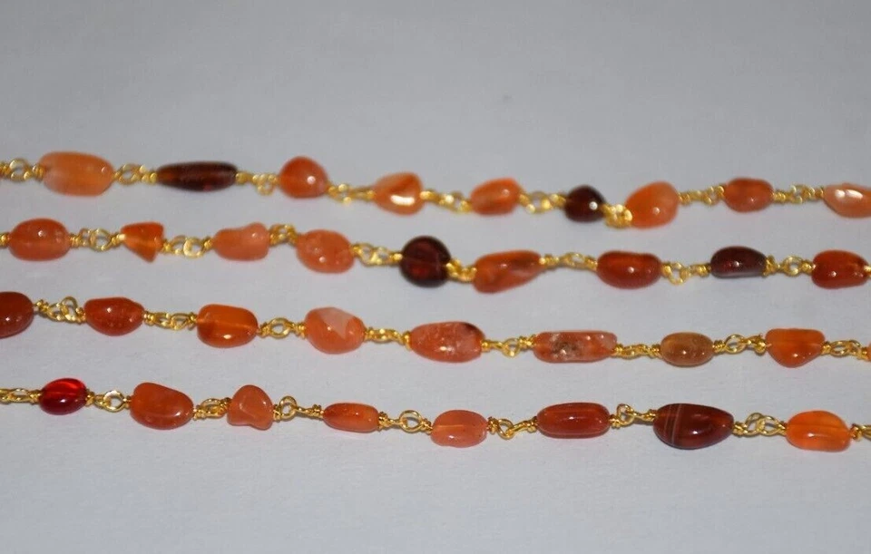 Натуральные овальные бусины Caroline 5x7 мм позолоченная цепочка с четками сделай сам ювелирные изделия оптом - Изображение 4 из 4