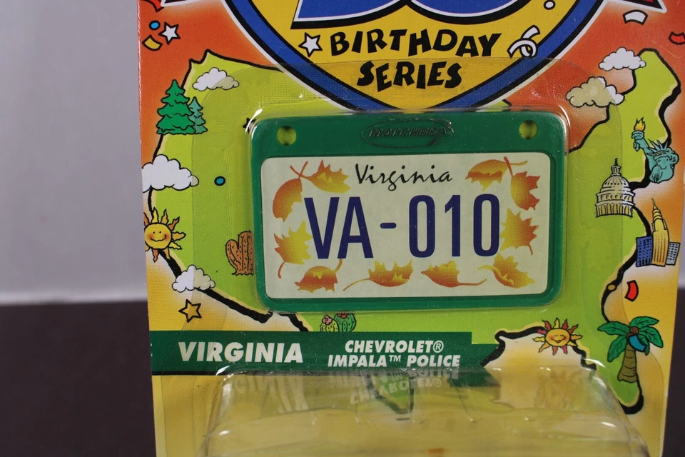 Matchbox Virginia Chevrolet Impala Police Car Across America Birthday LQQK - Image 3 of 4