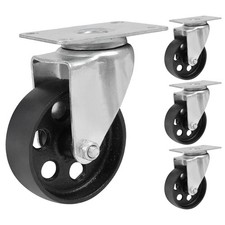 Heavy Duty Swivel Casters 2/4/8pcs - 3" 3.5" Steel Cast Iron Plate Wheels