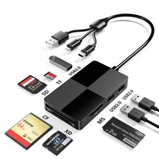 XD/MS/TF/CF/SD Card Reader for iPhone, 8 in 1 Multi Memory Stick Pro Duo Adap...