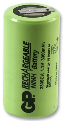 GP BATTERIES - Industrielle NiMH-Akku Sub C 3,3Ah mit Anschlussfahnen