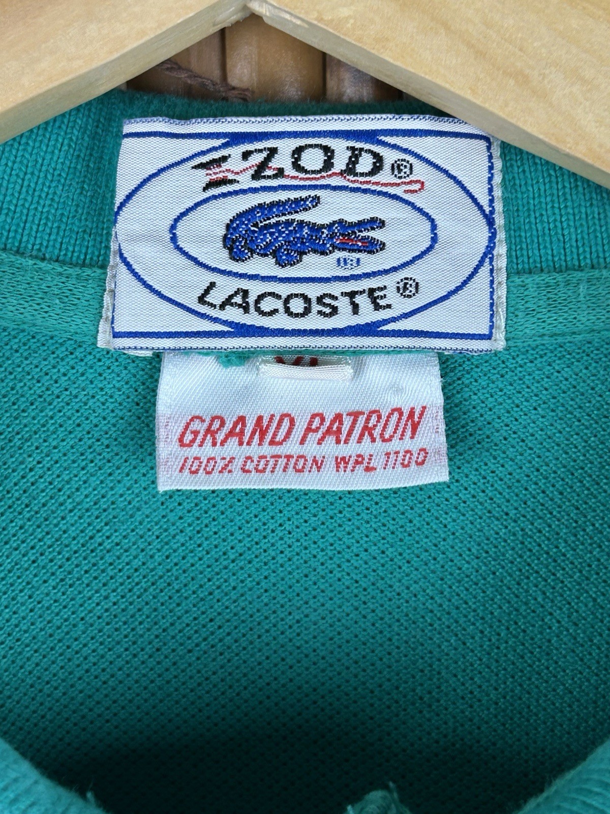 Vintage IZOD Lacoste Polo Shirt Mens XL In Green  With Croc Logo thumbnail 5