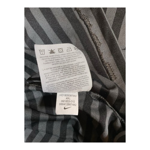Nike Golf Dri-Fit Polo Shirt Men’s 4XL Black Gray Striped Embroidered “S” Logo - Picture 5 of 8