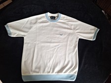 Vintage 60's 70s Towncraft Pennys Polyester Short Sleeve Golf Shirt. White Med