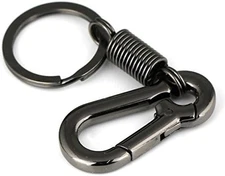 retro carabiner keychain ring keyfob black