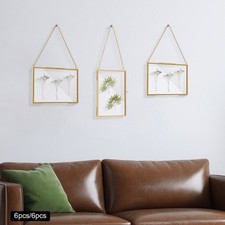 12Pcs Brass Glass Frame for Pressed Flowers, Dried Plant DIY Artwork Wall Decor