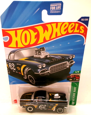 2025 HOT WHEELS HW REVERSE RAKE 4/5 BLACK 62 CORVETTE GASSER SUPER