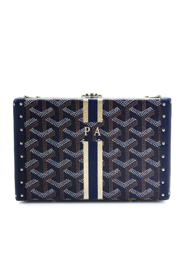 Bolso Bandolera Goyard Para Mujer Cuero Borde Goyardine Minaudière Baúl Azul Foto 2 de 4