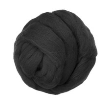 Wool Roving Yarn, 150G/5.3OZ Felting Wool Pure Roving Yarn, Black