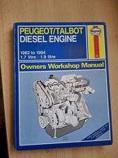 PEUGEOT TALBOT Diesel ENGINE 1982 - 1994 1:7 to 1.9 Workshop Manual