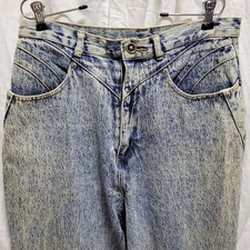Vtg Gitano Jeans Womens Acid Wash Mom High Rise Tapered Leg 30" x 27.5" Size 14
