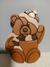 9 Inch Wooden Bear Wall Decor Bear Wall Art