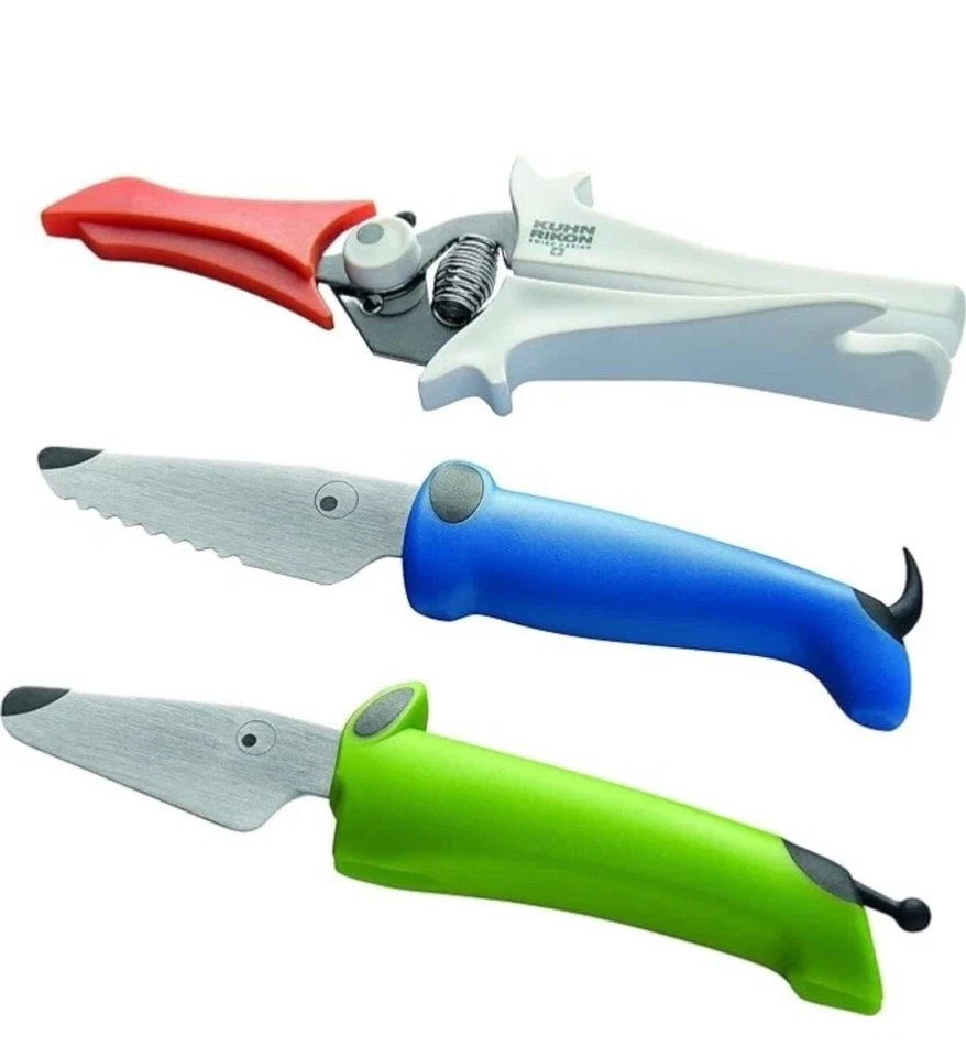 Juego de cuchillos tijeras de corte seguro para perros Kuhn Rikon Kinder cocina niños Foto 2 de 4
