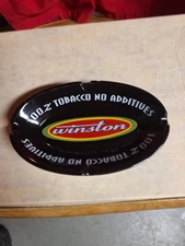 Vintage ceramic advertising ashtray Winston cigarettes oval shaped widest point