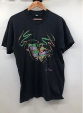 Men's Screen Stars Best Black Vintage Las Vegas Tee Shirt Made In USA Size Large
