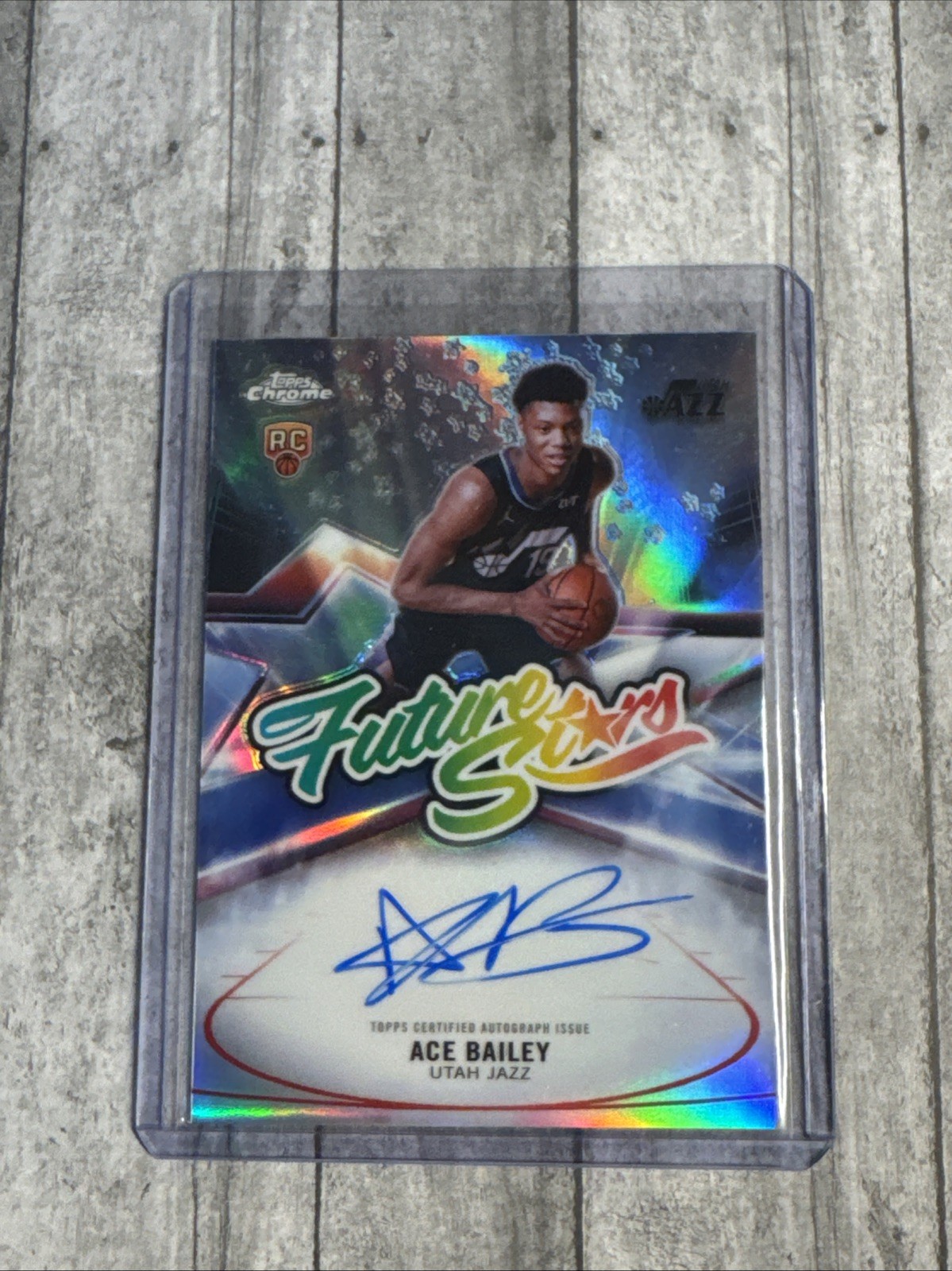 2025-26 TOPPS CHROME BASKETBALL ACE BAILEY FUTURE STARS REFRACTOR ON CARD AUTO